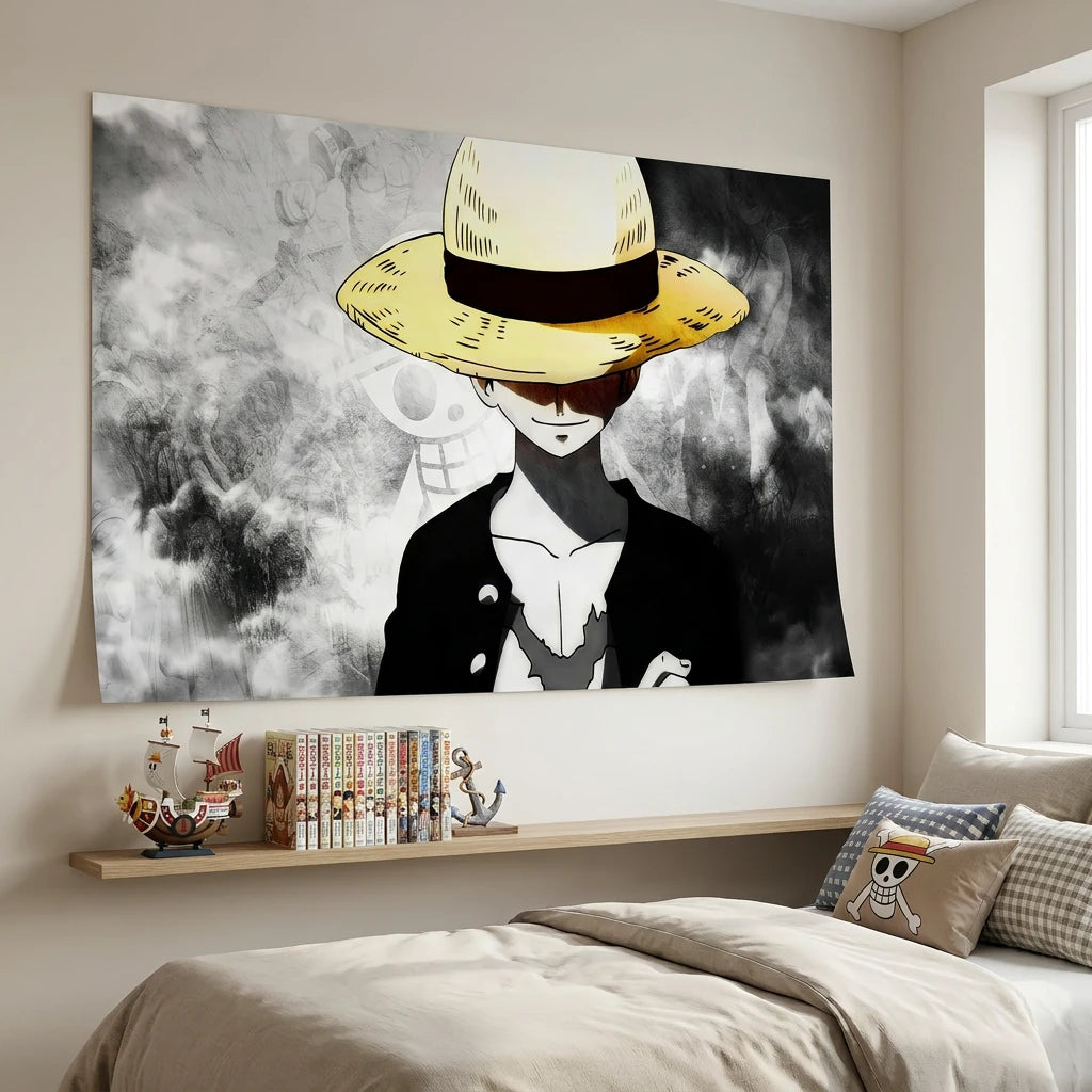 Tableau manga Luffy au chapeau de paille pour déco anime