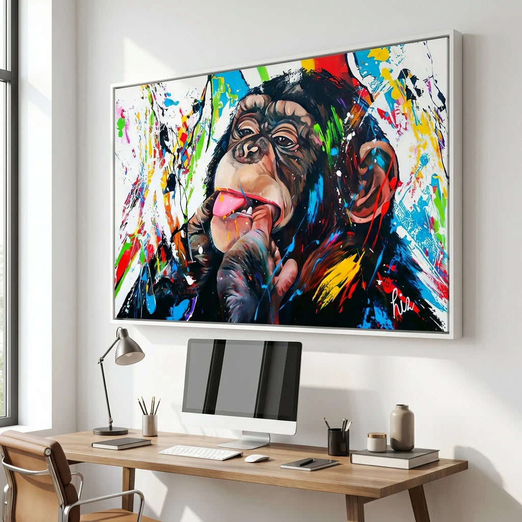Tableau singe coloré style pop art