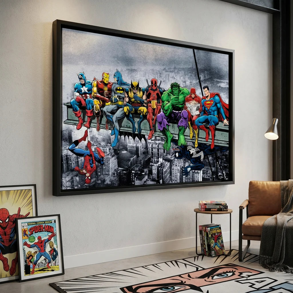 Tableau super héros Marvel style comics urbain