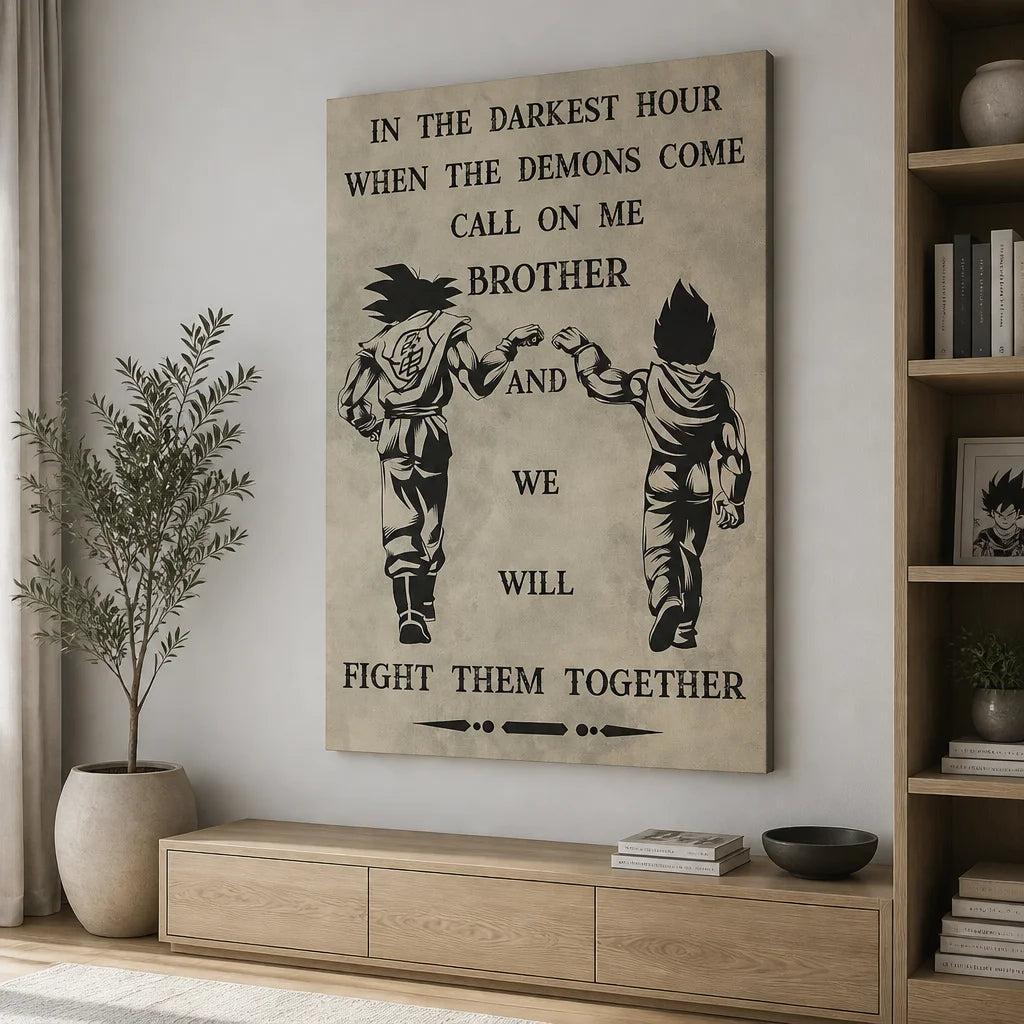 Tableau Dragon Ball Fight Them Together - Toile Imprimée