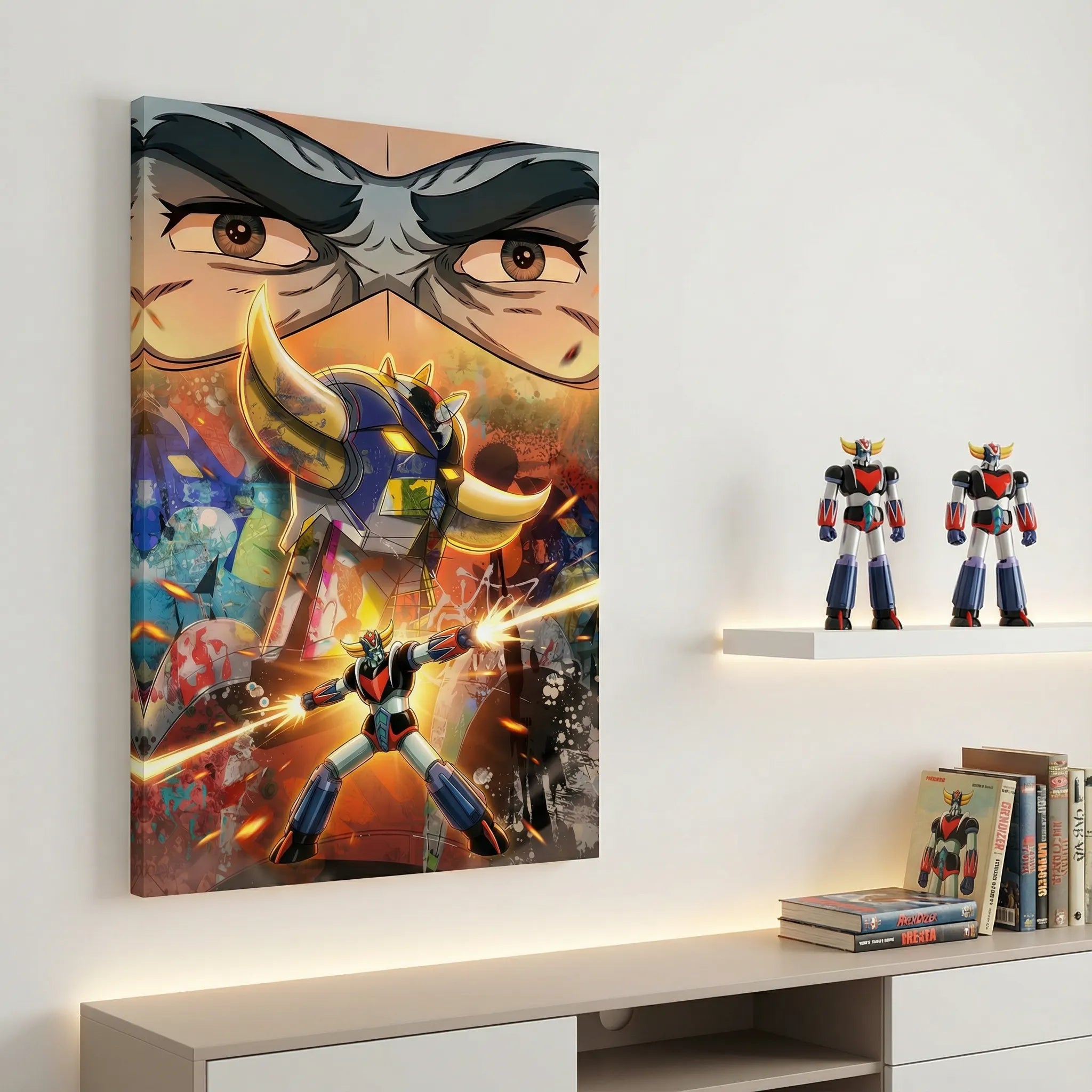 Toile Goldorak Actarus illustration mecha rétro, ambiance anime