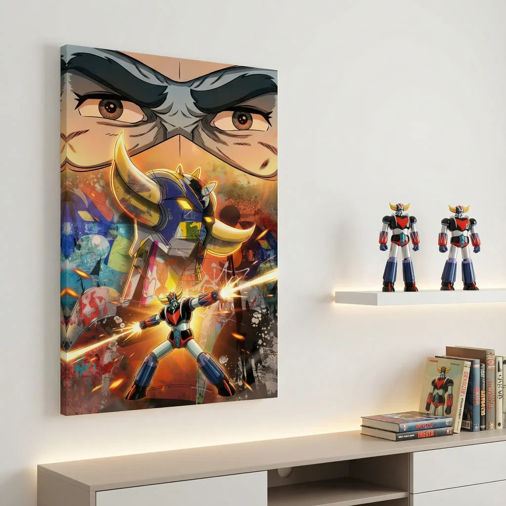 Toile Goldorak Actarus illustration mecha rétro, ambiance anime