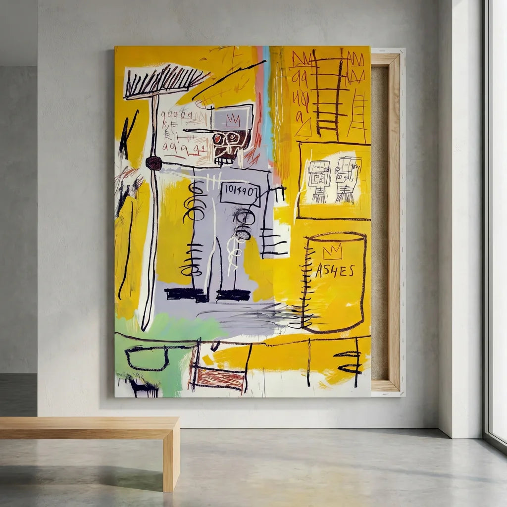 Tableau Basquiat Ashes 1981 - Tableau Peintre