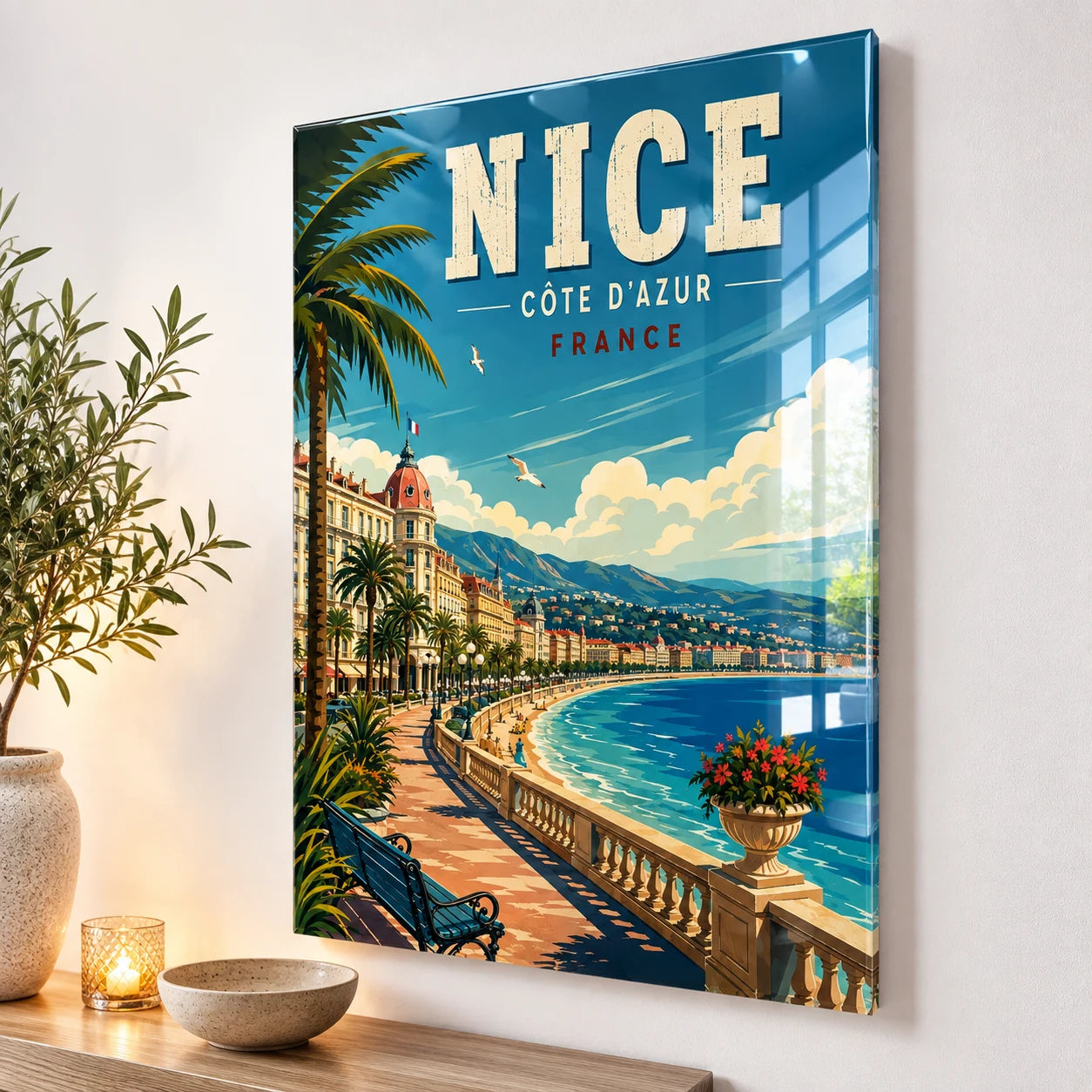 ableau Nice Côte d’Azur en acrylique brillant