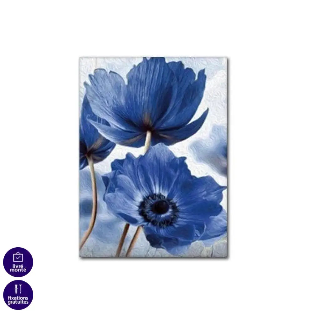 Affiche Fleur Bleue 3 Parties - Montableaudeco