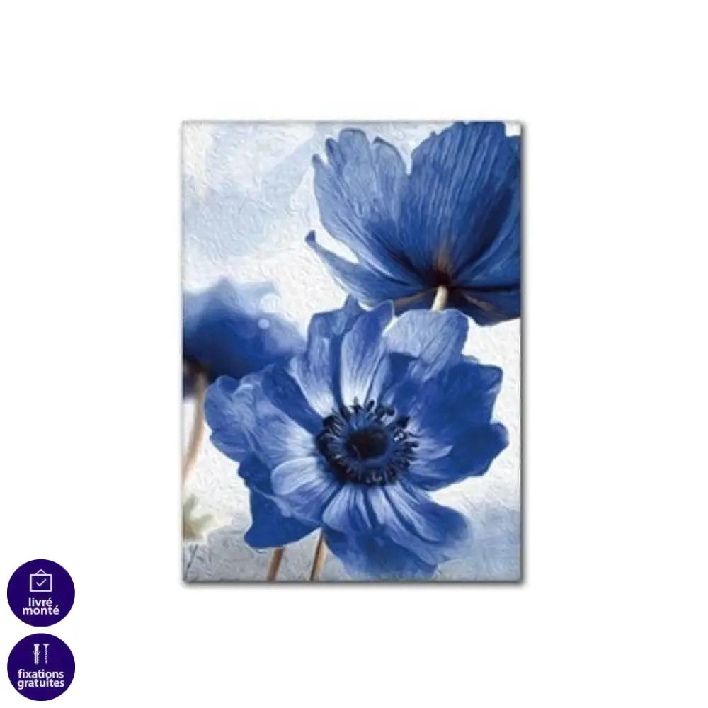 Affiche Fleur Bleue 3 Parties - Montableaudeco