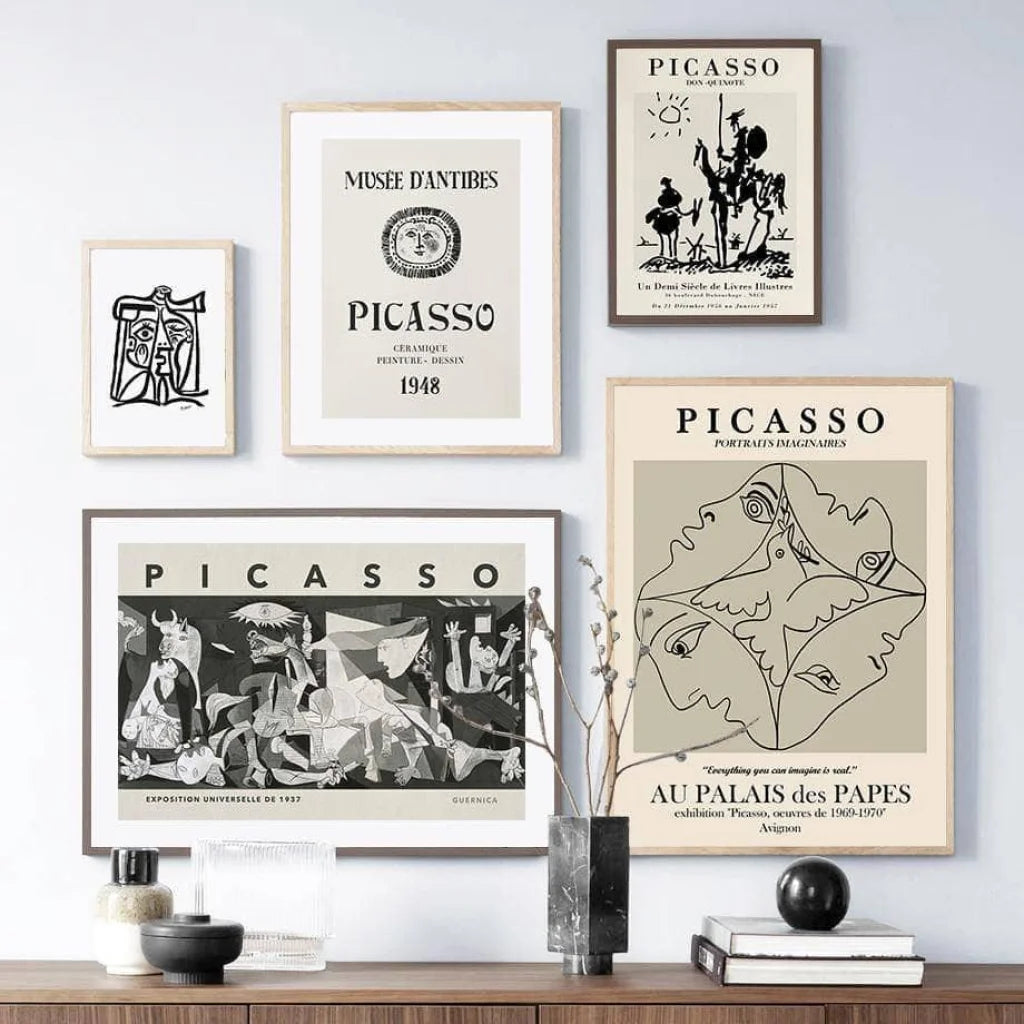 Affiche Picasso Vintage Expo Collection 8 Pièces - Montableaudeco