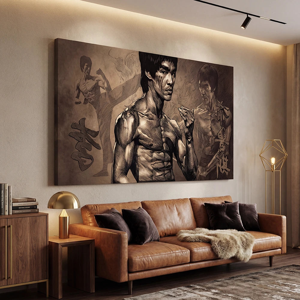 tableau grand format bruce lee