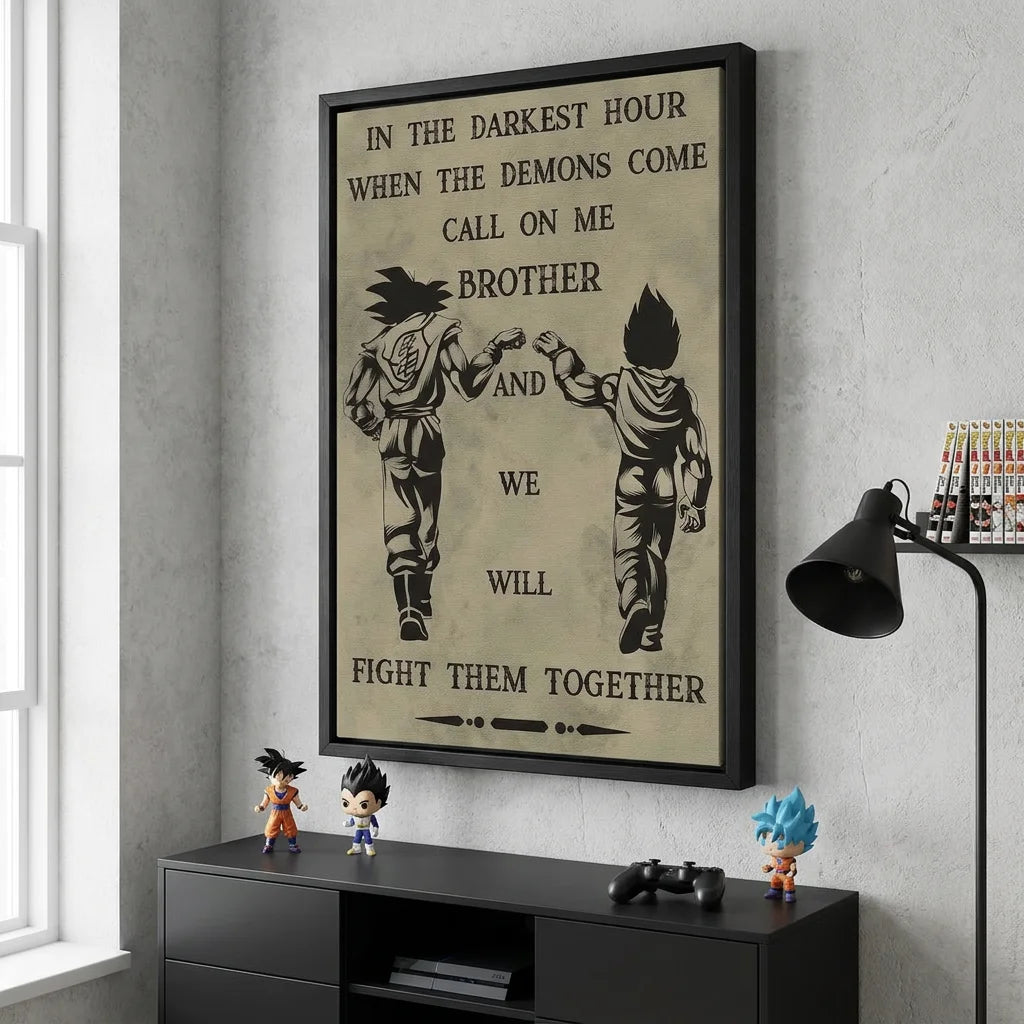Tableau Dragon Ball Fight Them Together - Toile Imprimée