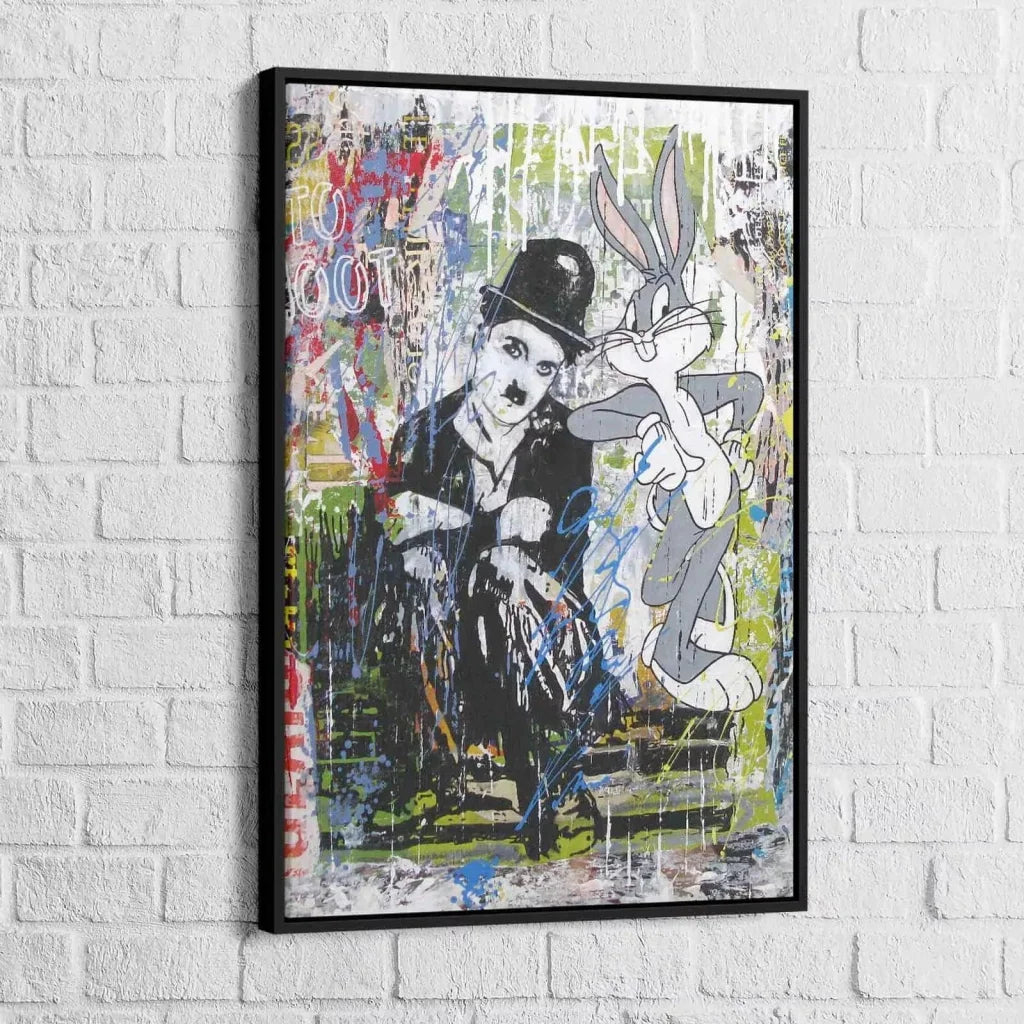 décoration murale street art charlie et bunny coloré