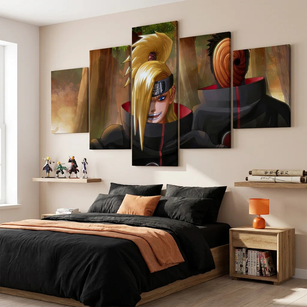 Tableau Naruto 5 Parties Éclat Uzumaki - Toile Imprimée