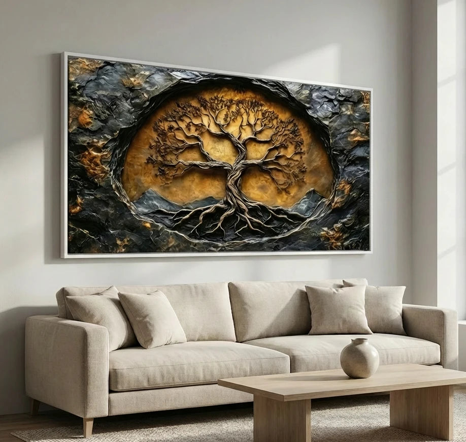 grand tableau arbre de vie panoramique design
