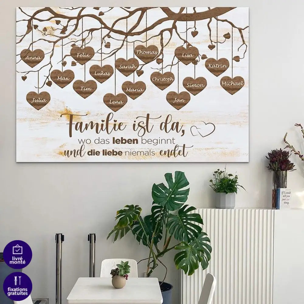 Individualisierte Tafel mit Familiennamen und Vornamen - Montableaudeco