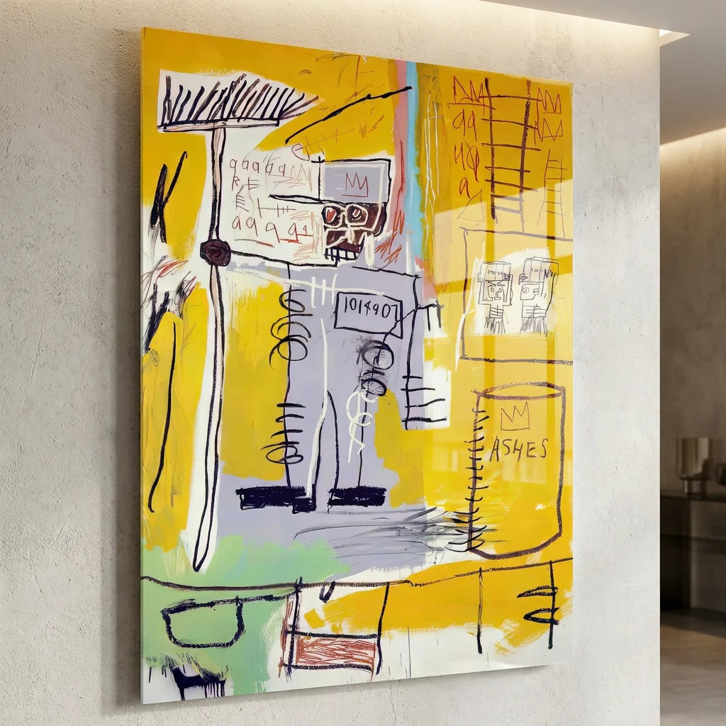 Tableau Basquiat Ashes 1981 - 40x60cm / Plexiglas - Tableau Peintre