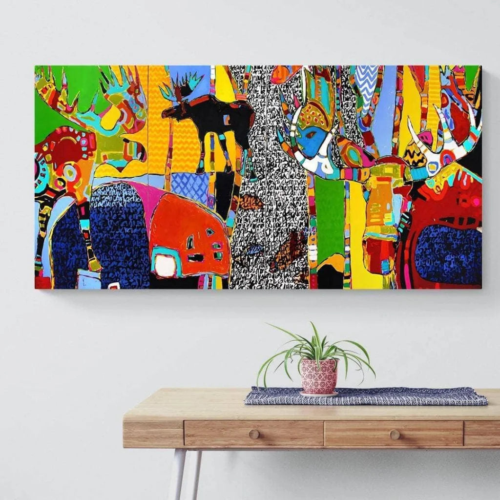 Tableau Abstrait La vie dans la forêt - Montableaudeco