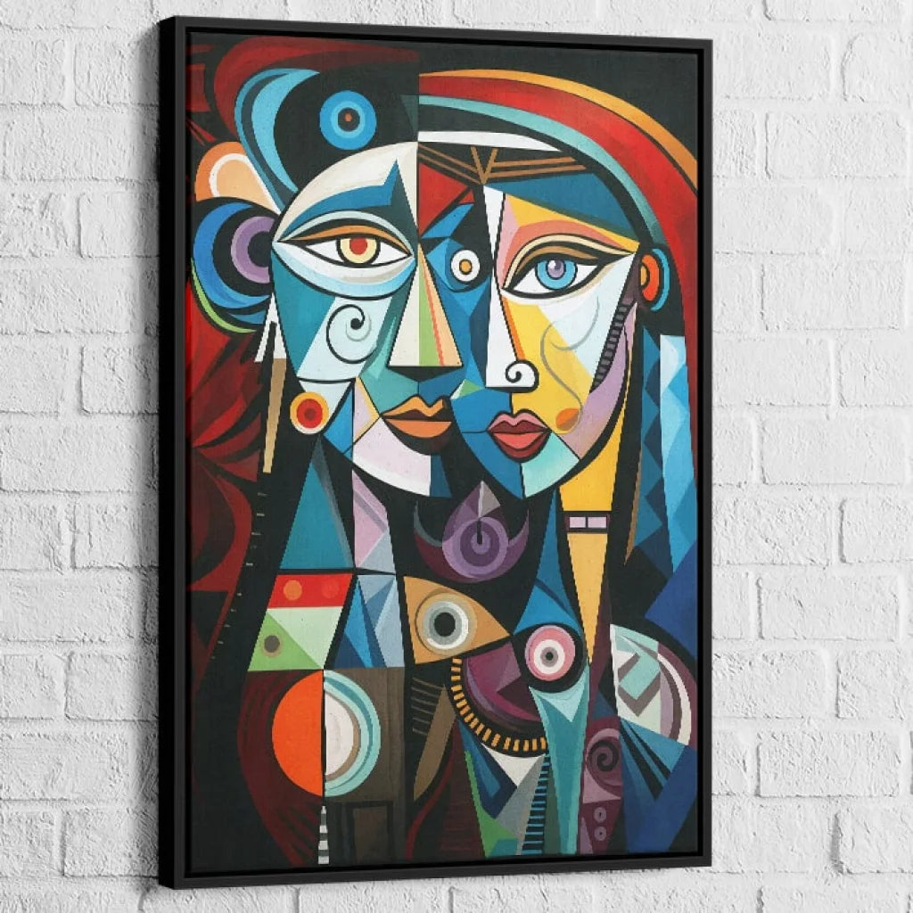 Œuvre murale moderne style Picasso multicolore