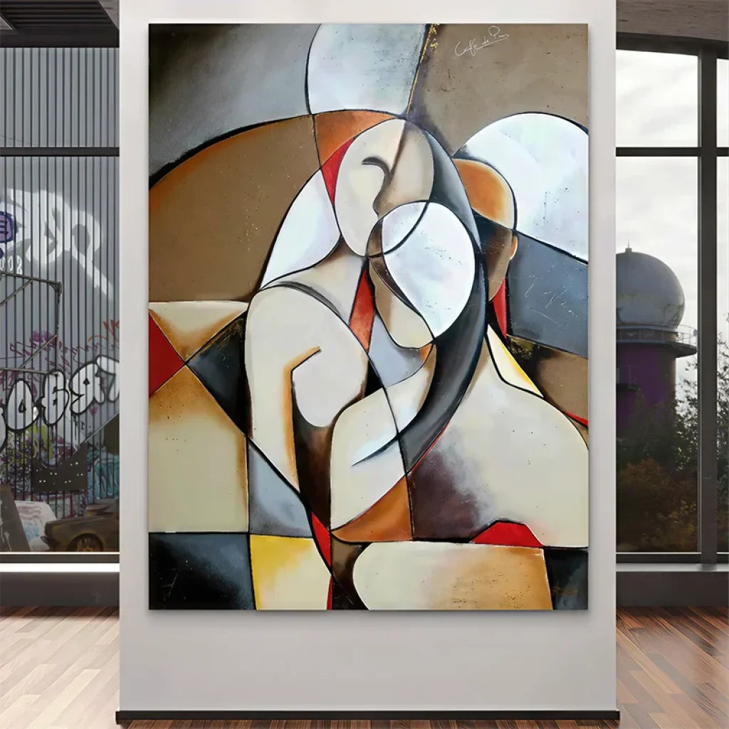 Tableau Abstrait Le Couple 40x60cm / Toile tendue sur châssis Tableau Abstrait