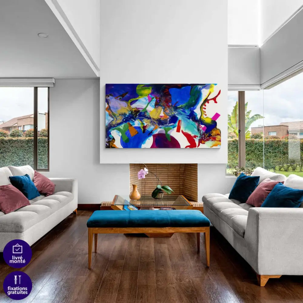 Tableau Abstrait Multi Couleur - Montableaudeco