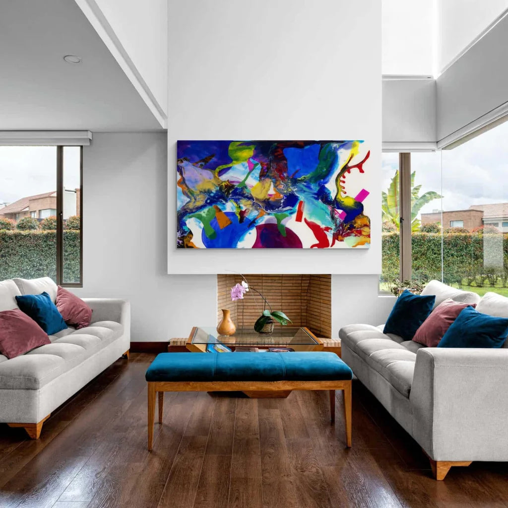 Tableau Abstrait Multi Couleur - Montableaudeco