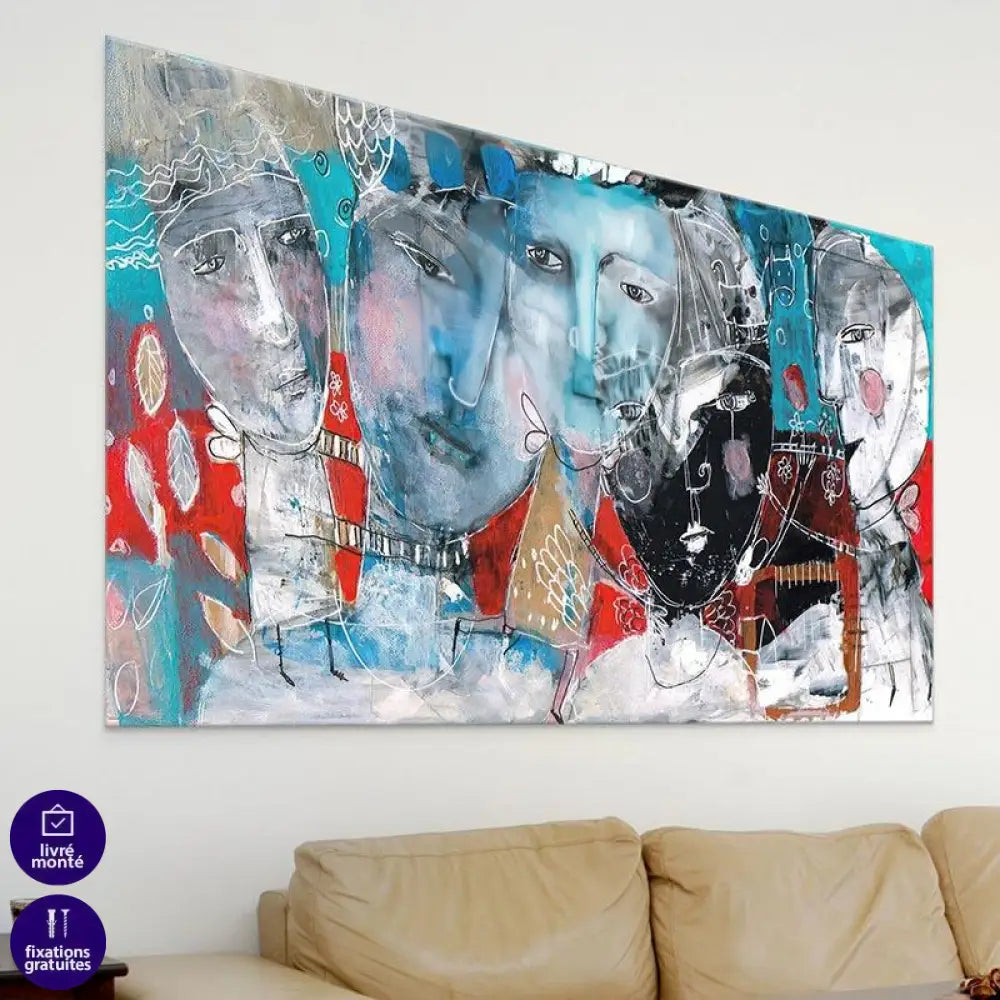 Tableau Abstrait Odysée des portraits - Montableaudeco