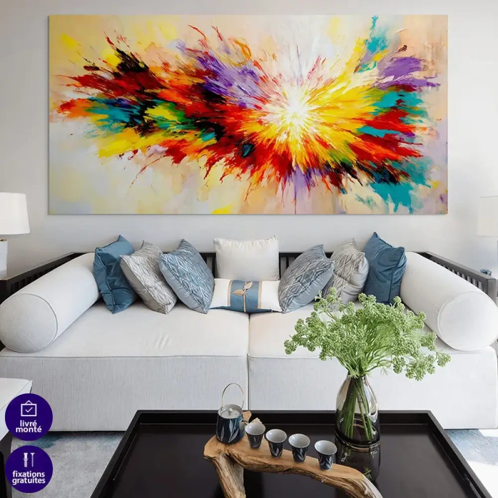 Tableau abstrait Radiance aux couleurs éclatantes pour décoration murale moderne