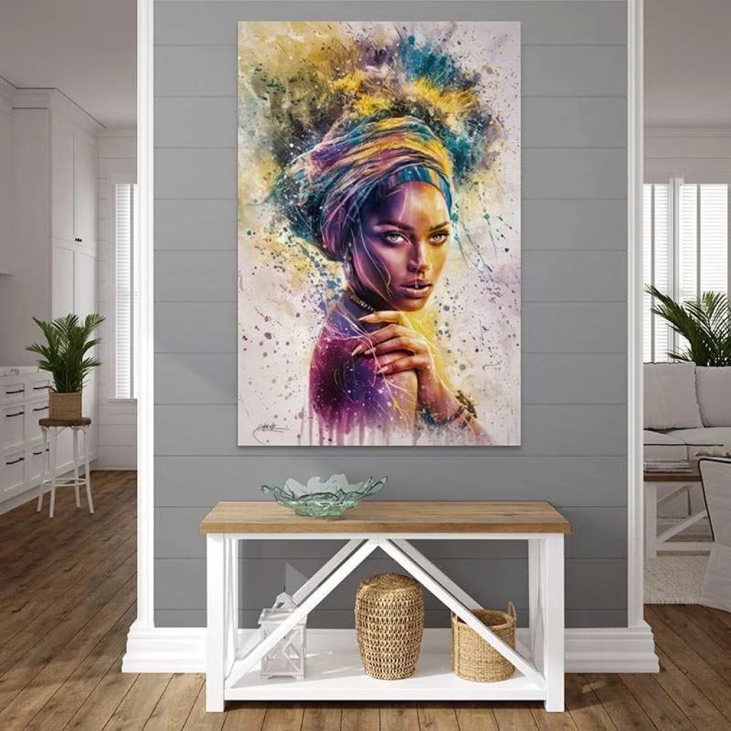 Tableau Afrique Célébration de la Beauté 40x60cm / Toile tendue sur châssis Tableau Afrique