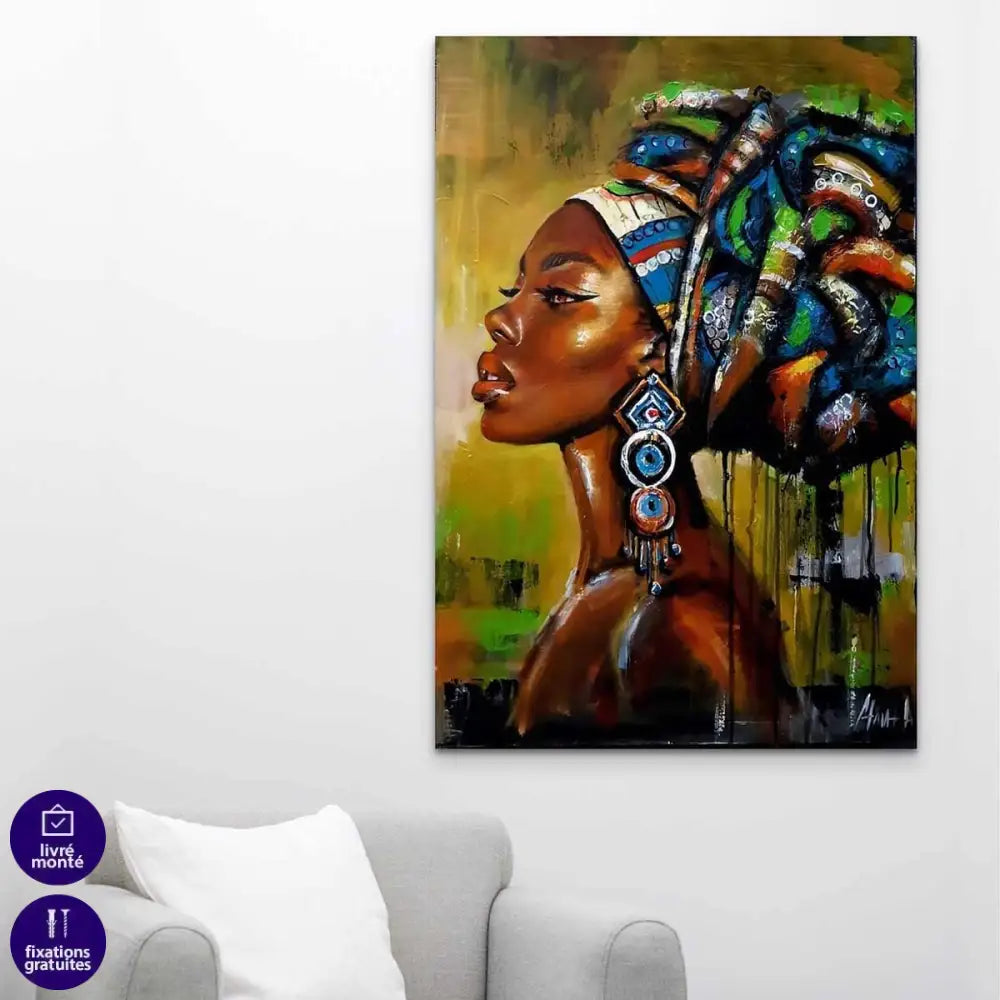 tableau Afrique Femme du Pays portrait africain moderne