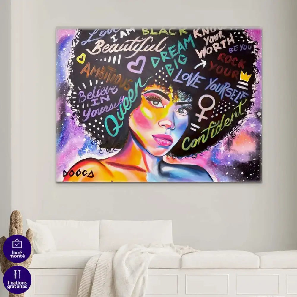 Tableau Afrique Femme Graffiti - Montableaudeco