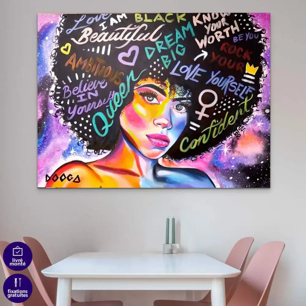 Tableau Afrique Femme Graffiti - Montableaudeco
