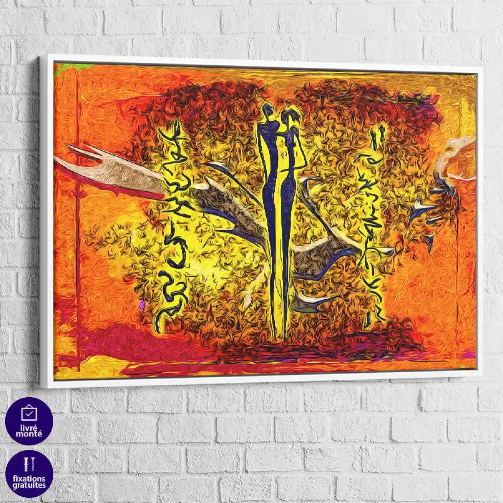 Tableau Afrique cadre blanc – déco chaleureuse et élégante