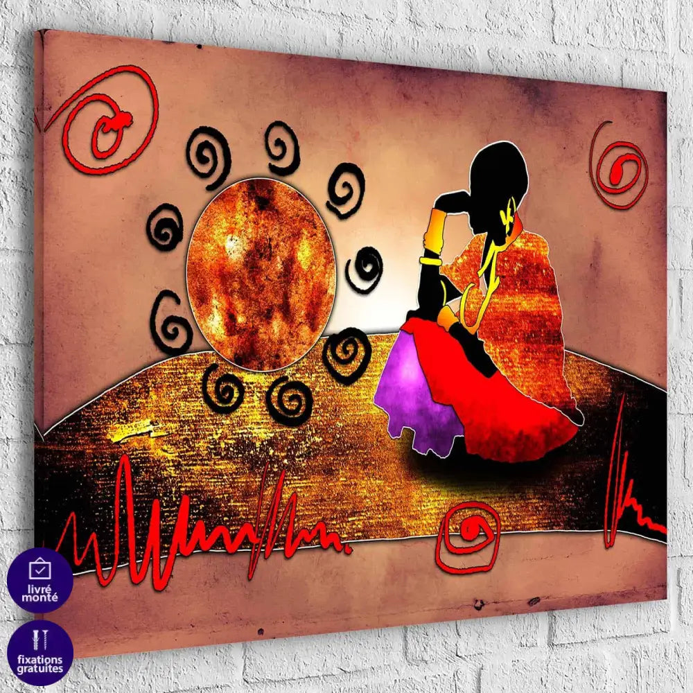 Tableau Afrique Une Femme Seule - Montableaudeco