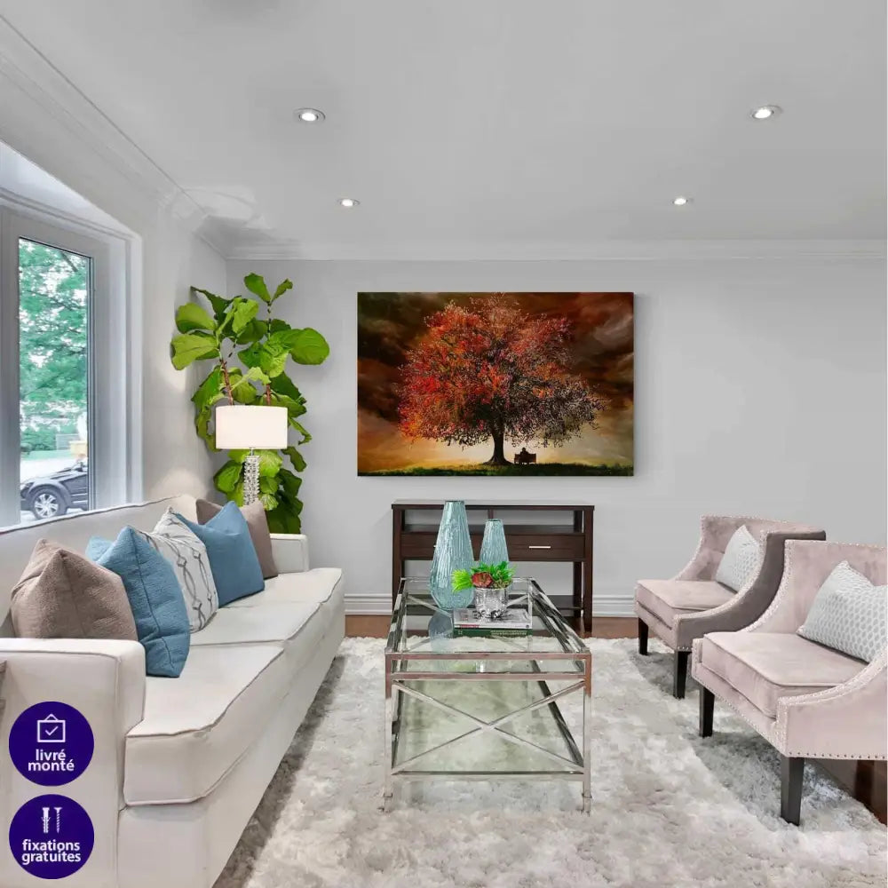 Tableau Arbre Rouge Seule - Montableaudeco