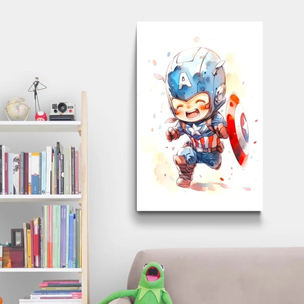 Tableau Baby’s Marvel 40x60cm / Affiche sans cadre / Cpt America Tableau Enfant