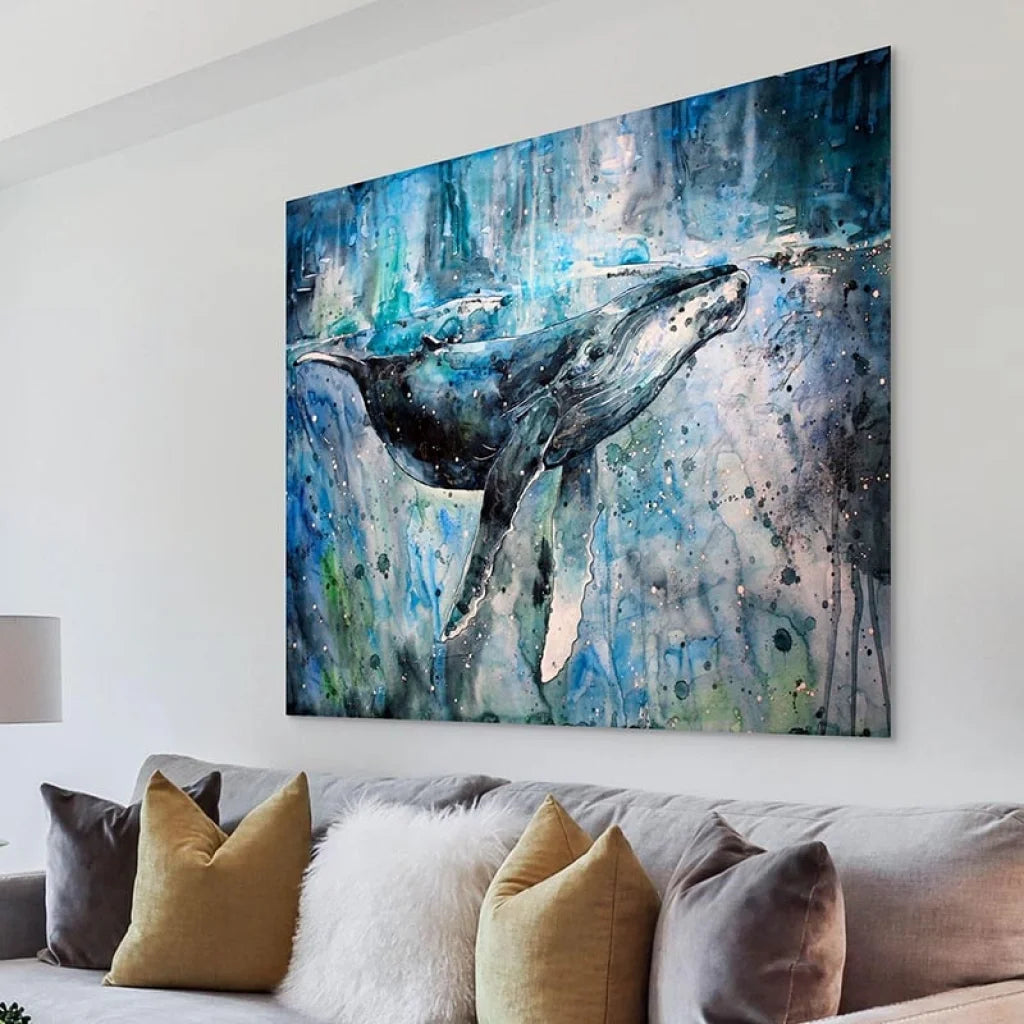 Tableau Baleine Bleu Tableau Mer
