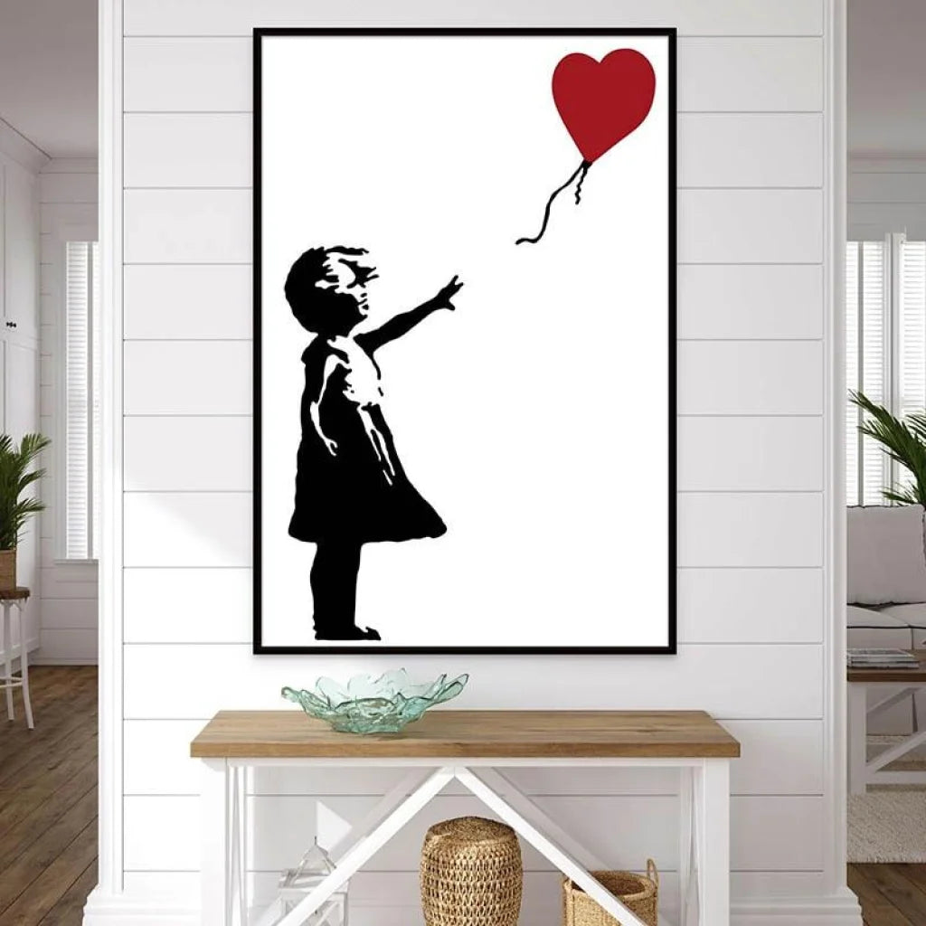 Banksy Canvas Art Girl with Balloon - Montableaudeco