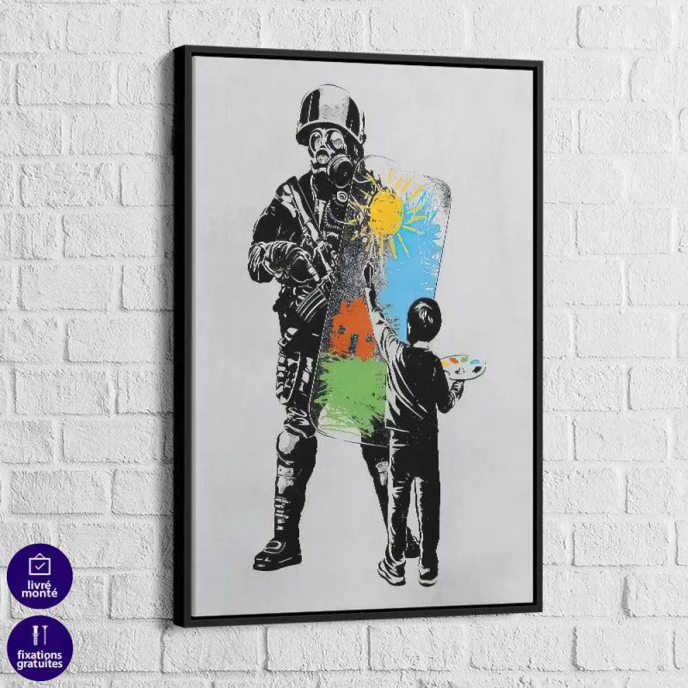 Tableau Banksy L'enfant Manifest - Montableaudeco