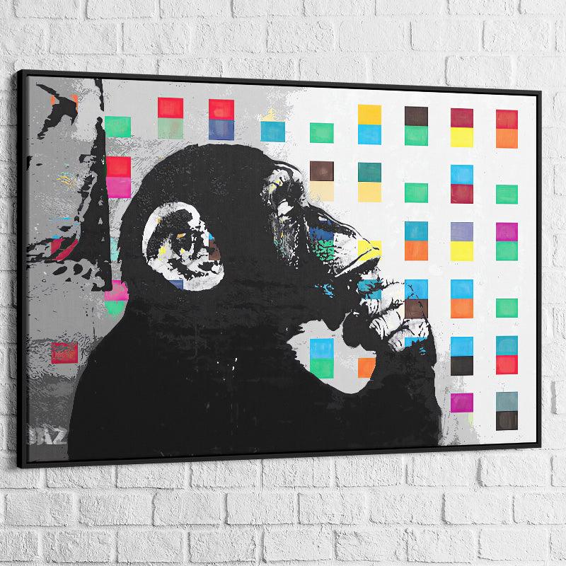 Tableau Banksy Monkey Think - Montableaudeco