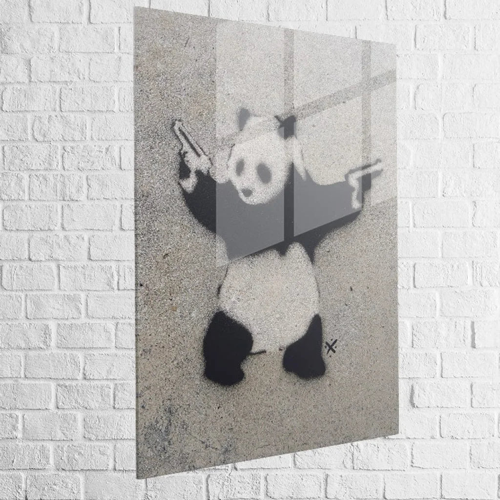Tableau Banksy Panda With Guns 40x60cm / Plexiglas Tableau Banksy