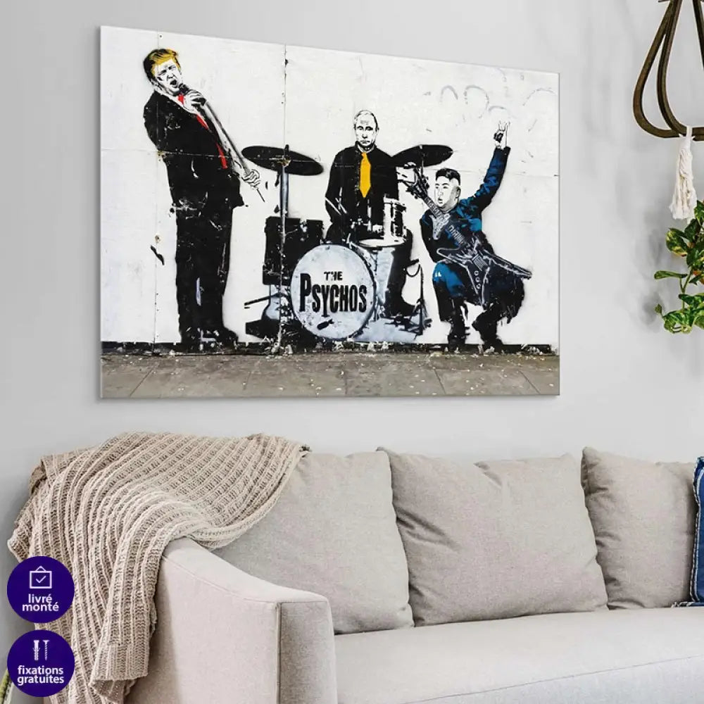 Tableau Banksy The Psychos 40x60cm / Toile tendue sur châssis Tableau Banksy