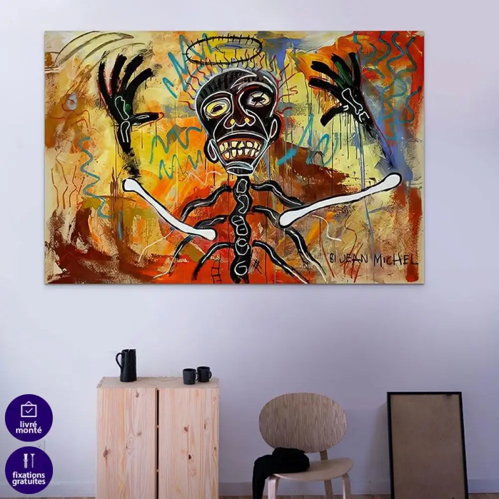 Tableau Basquiat AM NIGHT TIME 1981 - Montableaudeco