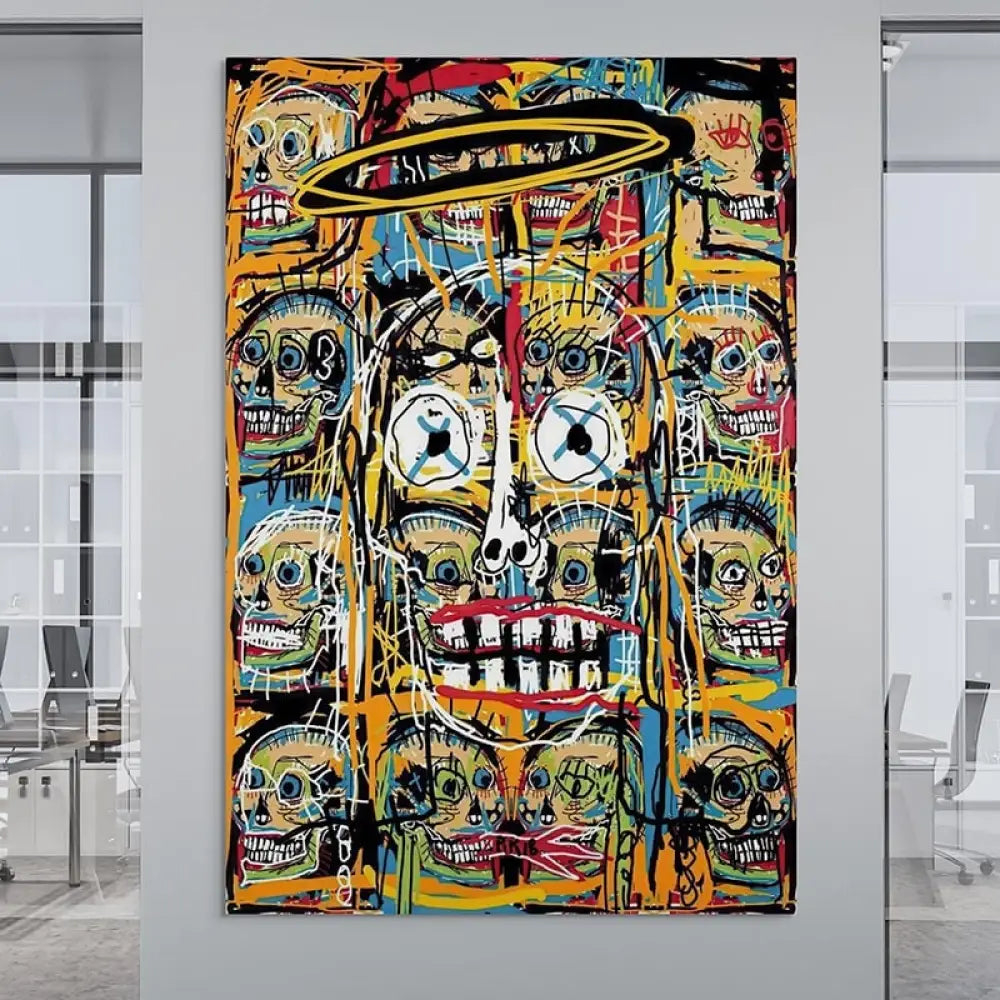 Tableau Basquiat Chaos des Crânes Célestes 40x60cm / Affiche sans cadre Tableau Basquiat