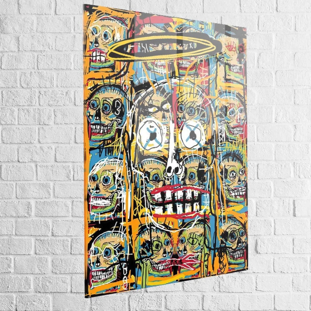Tableau Basquiat Chaos des Crânes Célestes 40x60cm / Plexiglas Tableau Basquiat