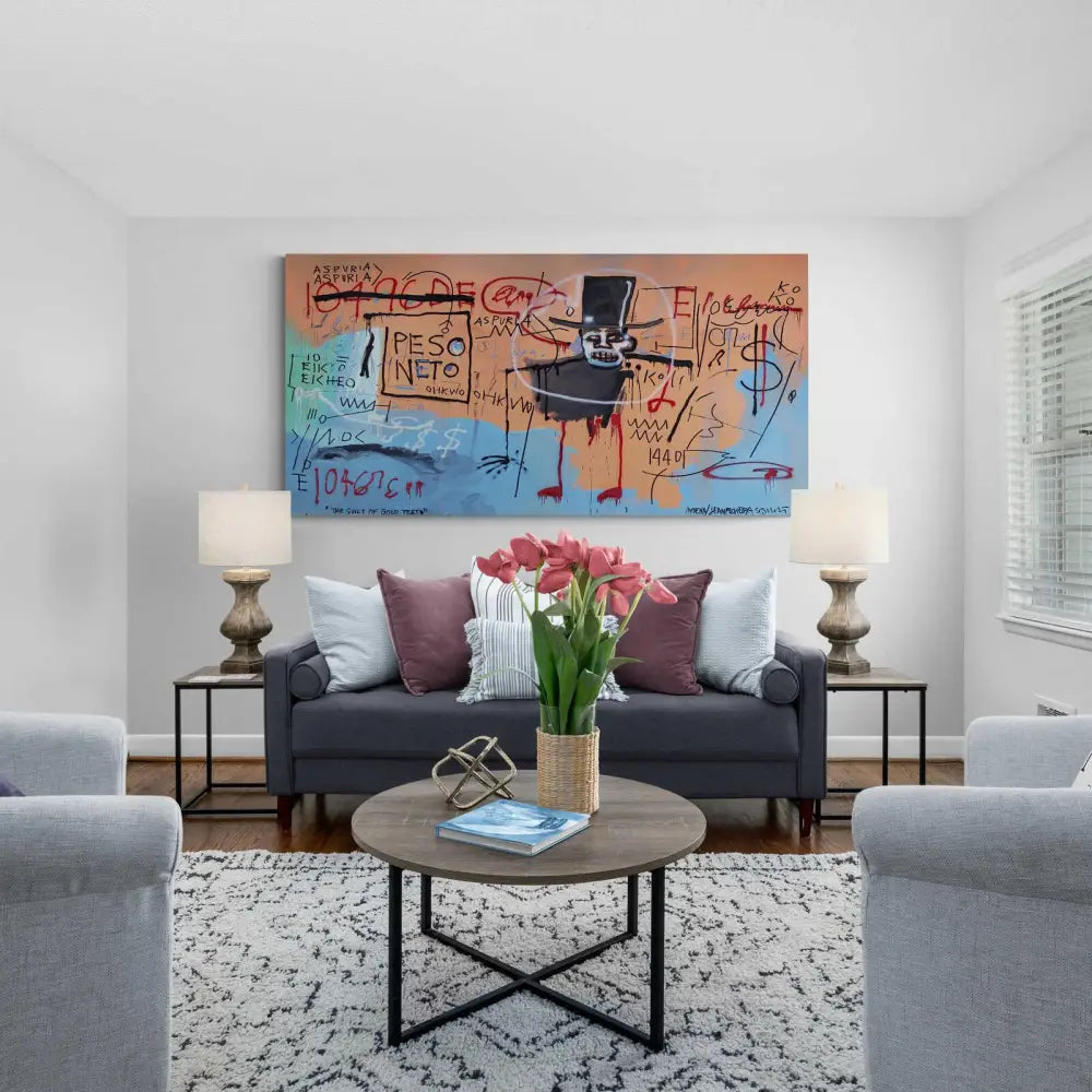 Tableau Basquiat Culpabilité of Gold Teeth - Montableaudeco