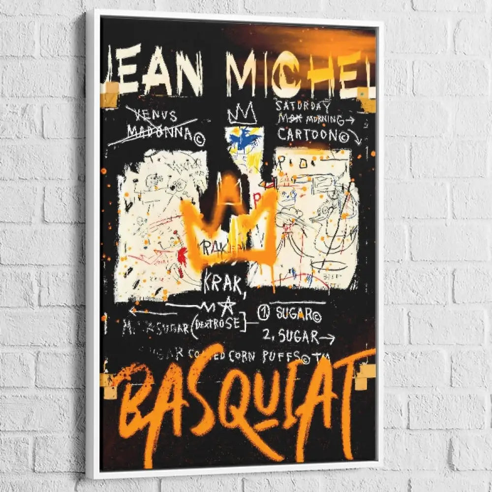 Tableau Basquiat Dualité Urbaine 40x60cm / Cadre Blanc / A Tableau Basquiat