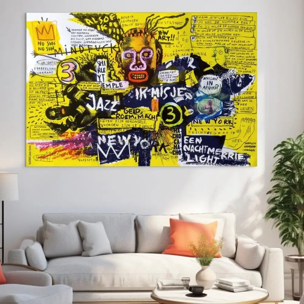 Tableau Basquiat Jazz et Révolte 40x60cm / Affiche sans cadre Tableau Basquiat