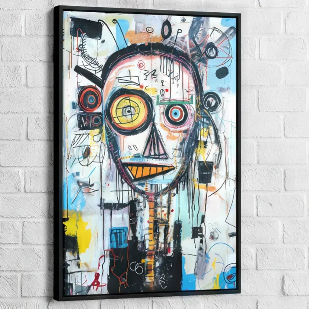 Tableau déco de salon au style street art abstrait et lignes chaotiques maîtrisées