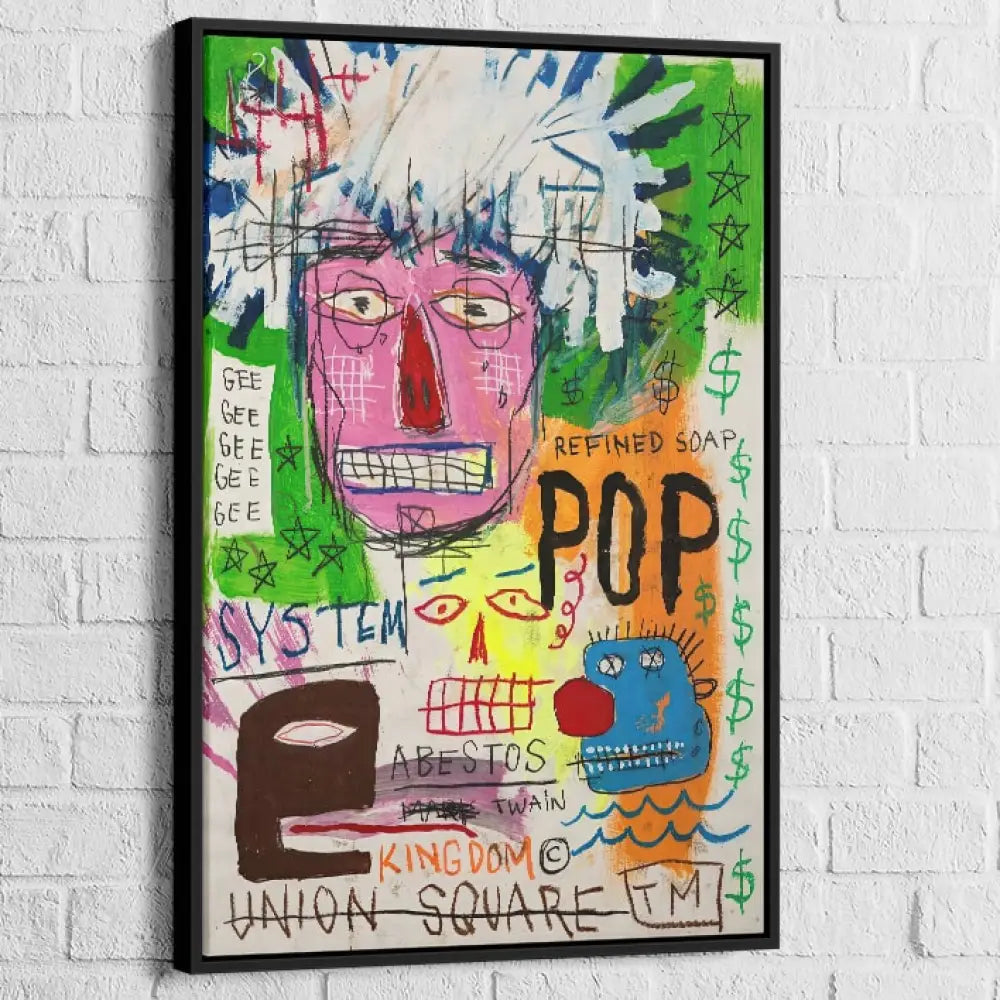 Tableau Basquiat Masterpiece 60-88 40x60cm / Cadre Noir Tableau Basquiat