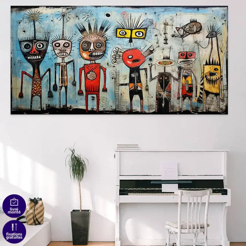 Tableau Basquiat Tribal Children - Montableaudeco