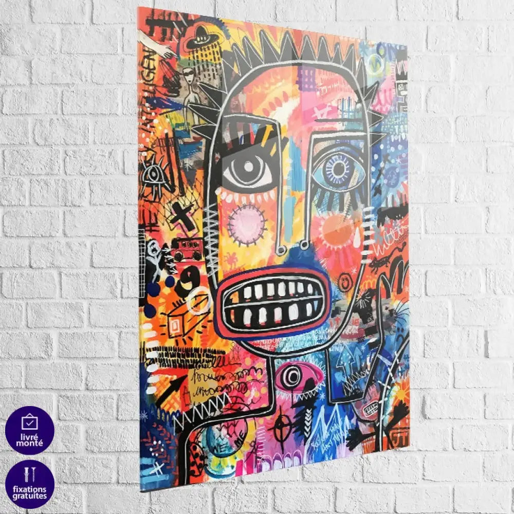 tableau basquiat urban mask en plexiglas