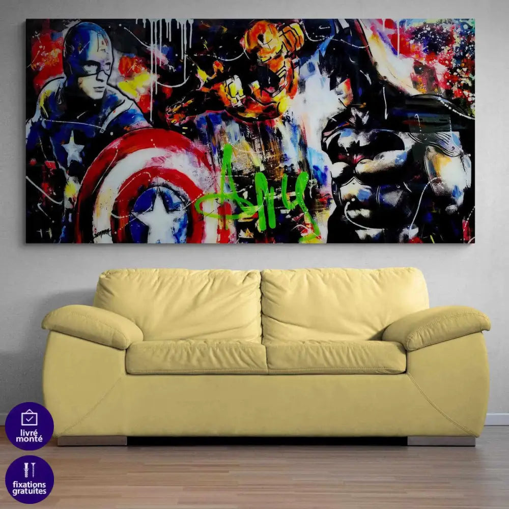 Tableau Batman et Captain America - Montableaudeco